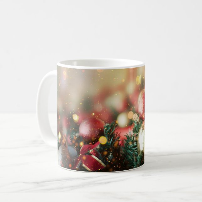 Christmas wreath ornament decorative Xmas mug (Front Left)