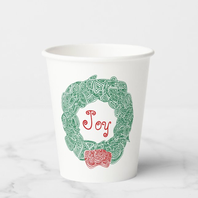 Christmas Wreath Paper Cup (Front)