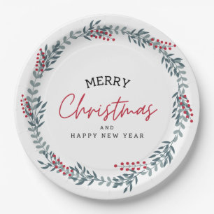 Christmas Wreath Paper Plates