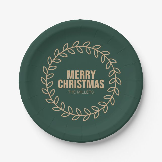 Christmas Wreath Paper Plates (Front)