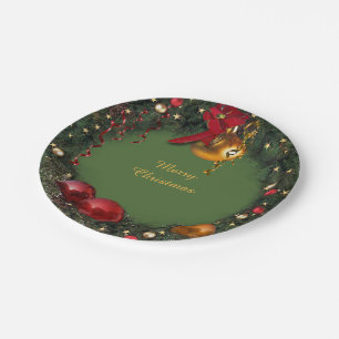 Christmas Wreath Paper Plates