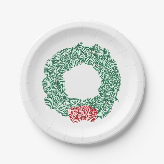 Christmas Wreath Paper Plates (Front)
