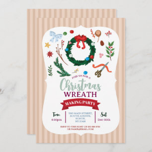 Christmas Wreath Party Invite Festive Party