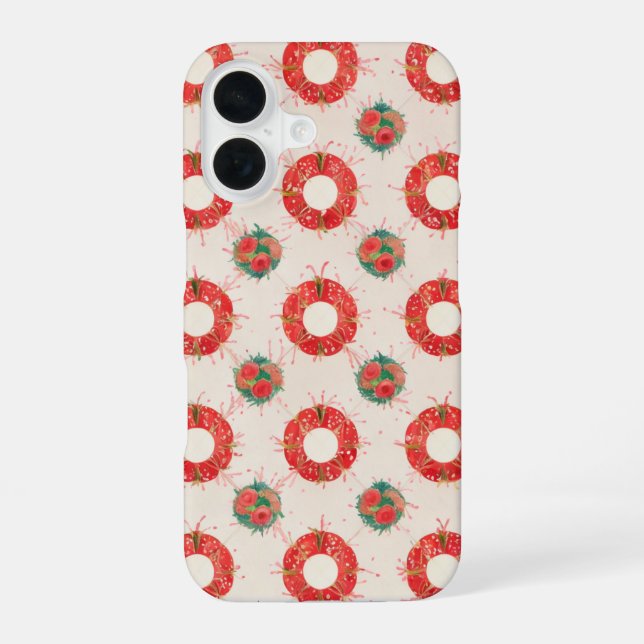 Christmas Wreath Pattern iPhone Case (Back)