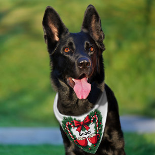 Christmas wreath pet bandana collar
