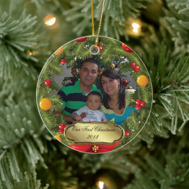 Christmas Wreath Photo Christmas Tree Ornament (Tree)
