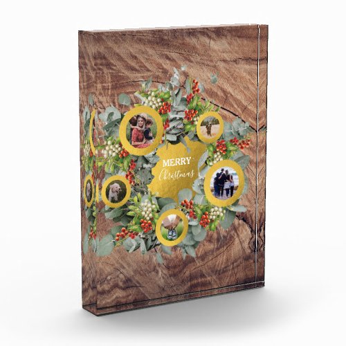 Christmas Wreath Photo Collage Holiday Photo Block