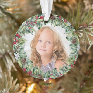 Christmas Wreath Photo - Double Sided Ornament