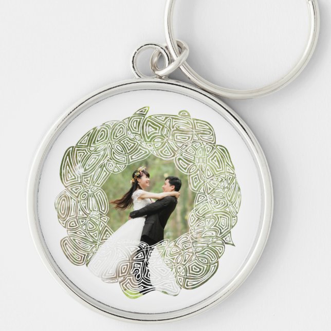 Christmas Wreath Photo Keychain (Front)