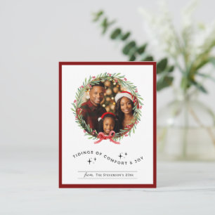 Christmas Wreath Photo Personalized Holiday  Card