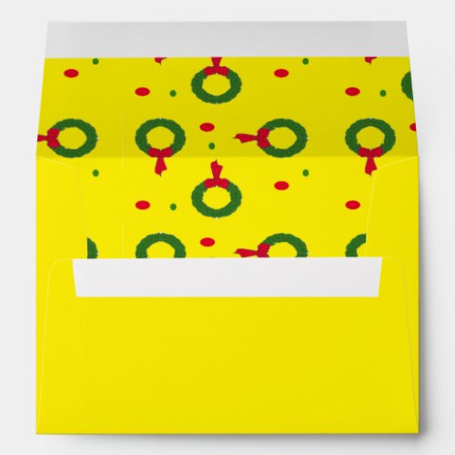 Christmas wreath polka dots envelope