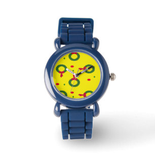 Christmas wreath polka dots watch