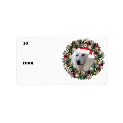 Christmas Wreath Poodle Gift Labels