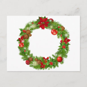 Christmas Wreath Postcard