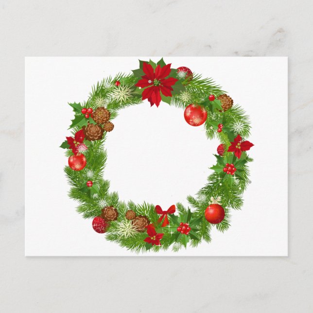 Christmas Wreath Postcard (Front)