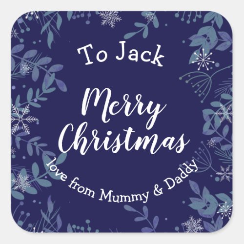 christmas wreath present gift wrapping  square sticker