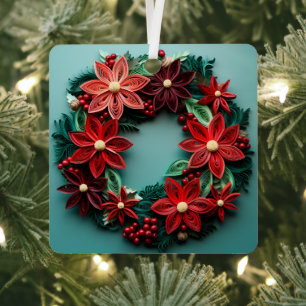 Christmas wreath quill holiday ornament