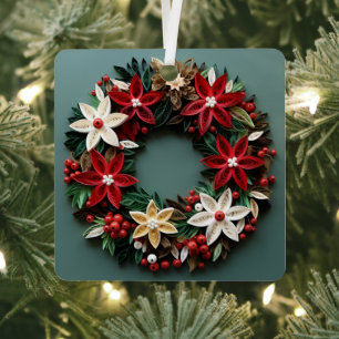 Christmas wreath quill holiday ornament