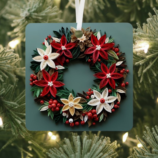 Christmas wreath quill holiday ornament (Insitu)