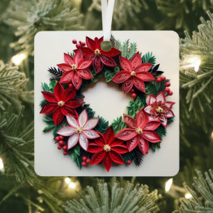 Christmas wreath quill holiday ornament