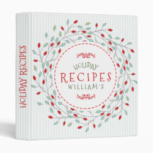Christmas Wreath Red & Green Binder