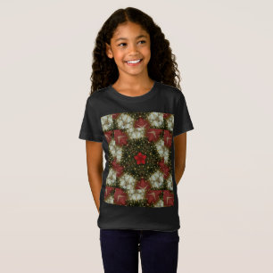 Christmas Wreath Red Green Gold with Red Star T-Shirt