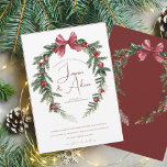 Christmas Wreath Red Green Winter Festive Wedding Invitation<br><div class="desc">Modern Christmas Red and Green Winter Festive Wedding Wreath Invitation - Elegant Foliage in Rustic Evergreen Hues. Embrace the enchantment of the season with our modern Christmas wedding invitation, adorned in the rich and festive colors of red and green. This elegant invitation features delicate foliage accents that evoke the beauty...</div>