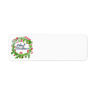 Christmas Wreath Return Address Label