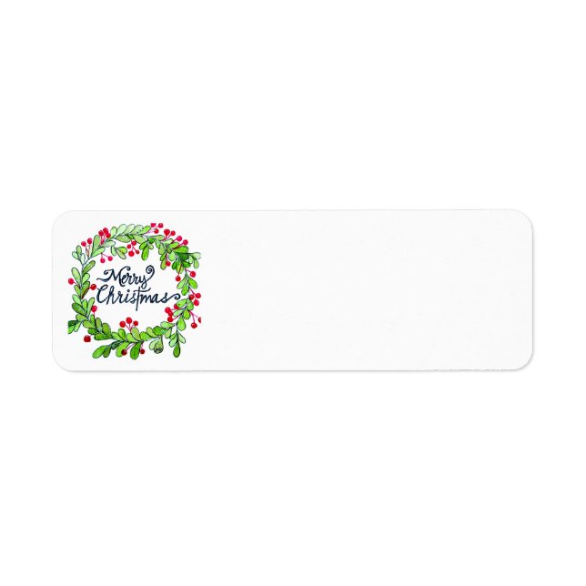 Christmas Wreath Return Address Label (Front)