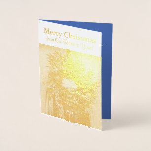 Christmas Wreath Silver Foil Greeting Card