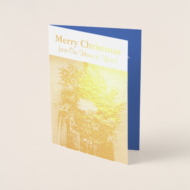 Christmas Wreath Silver Foil Greeting Card (Front)