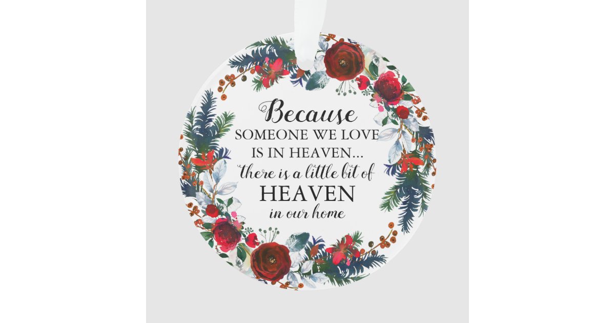 Christmas Wreath Someone In Heaven Ornament Zazzle Com