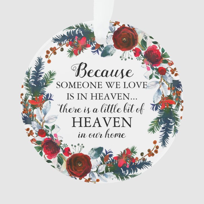Christmas Wreath Someone In Heaven Ornament Zazzle Christmas Wreath Someone In Heaven
