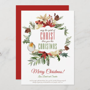 Christmas Wreath Spirit of Christ Christmas Card