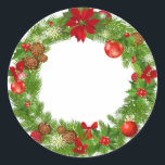 Christmas Wreath Sticker<br><div class="desc">Christmas Wreath Sticker</div>