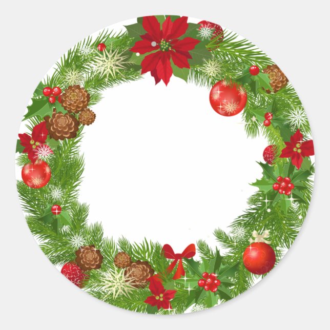 Christmas Wreath Sticker (Front)