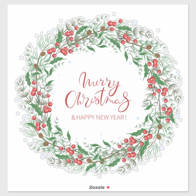 Christmas Wreath Sticker (Sheet)