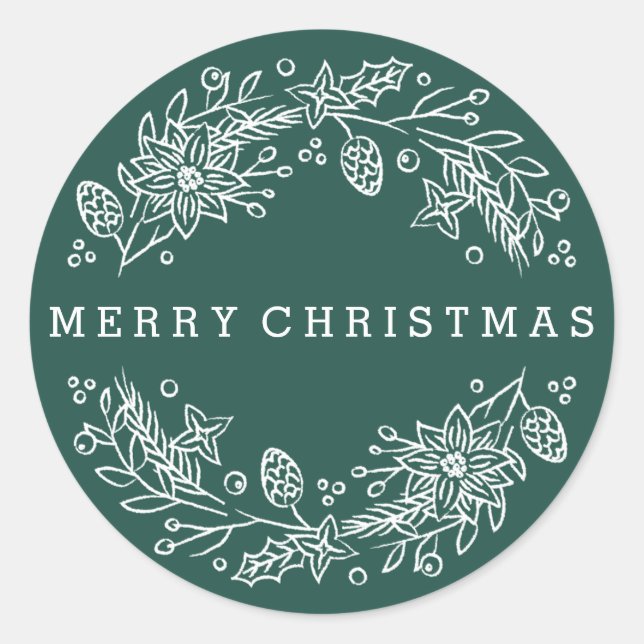 Christmas Wreath Sticker - Forest (Front)