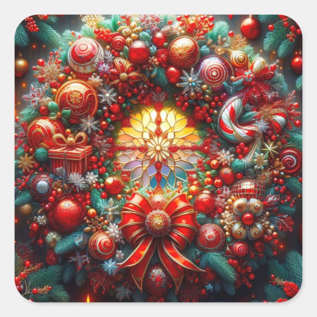 Christmas Wreath Stickers (Front)