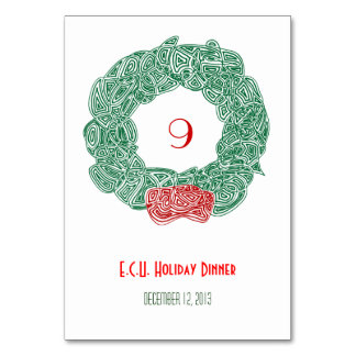 Christmas Wreath Table Number