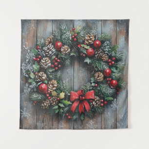 Christmas Wreath Tapestry