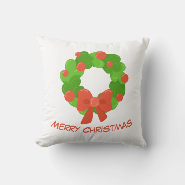 Christmas Wreath Throw Pillow (Front)