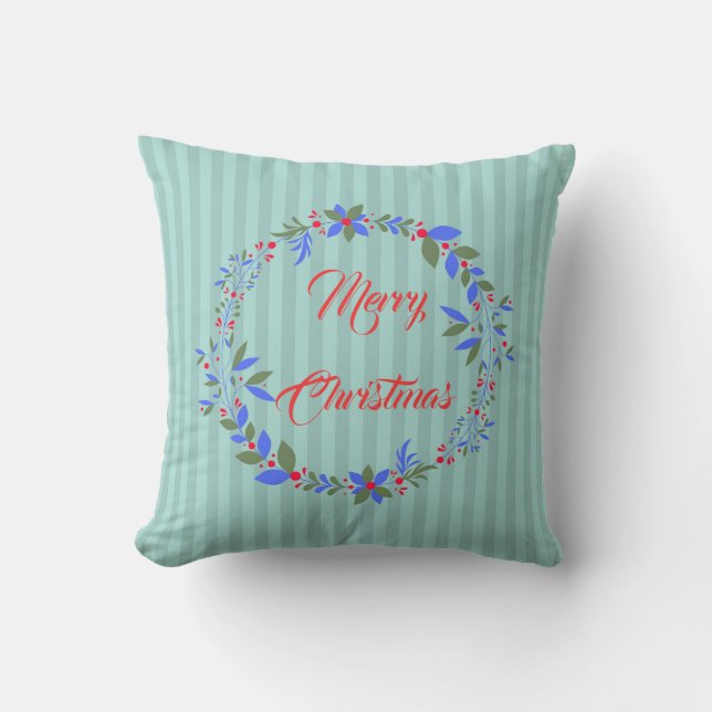 Christmas wreath throw pillow (Front)