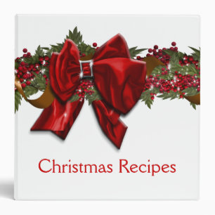 Christmas wreath traditional December July 3 Ring Binder