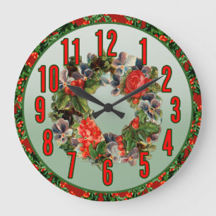 Christmas Wreath Wall Clock