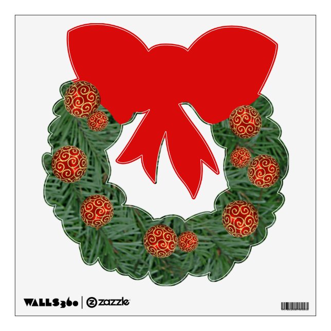 Christmas Wreath Wall Decal (Front)