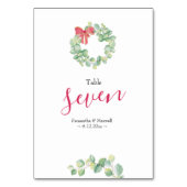 Christmas Wreath Wedding Table Number | Zazzle