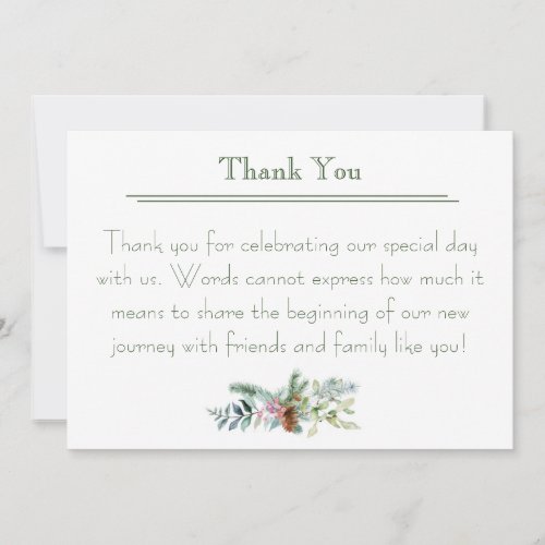 Christmas Wreath Wedding Thank You Card