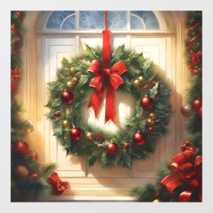 Christmas Wreath Window Cling