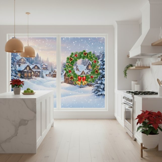 Christmas Wreath Window Cling (Christmas Wreath Window Cling)